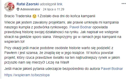 Rafał Zaorski post administratora TJS